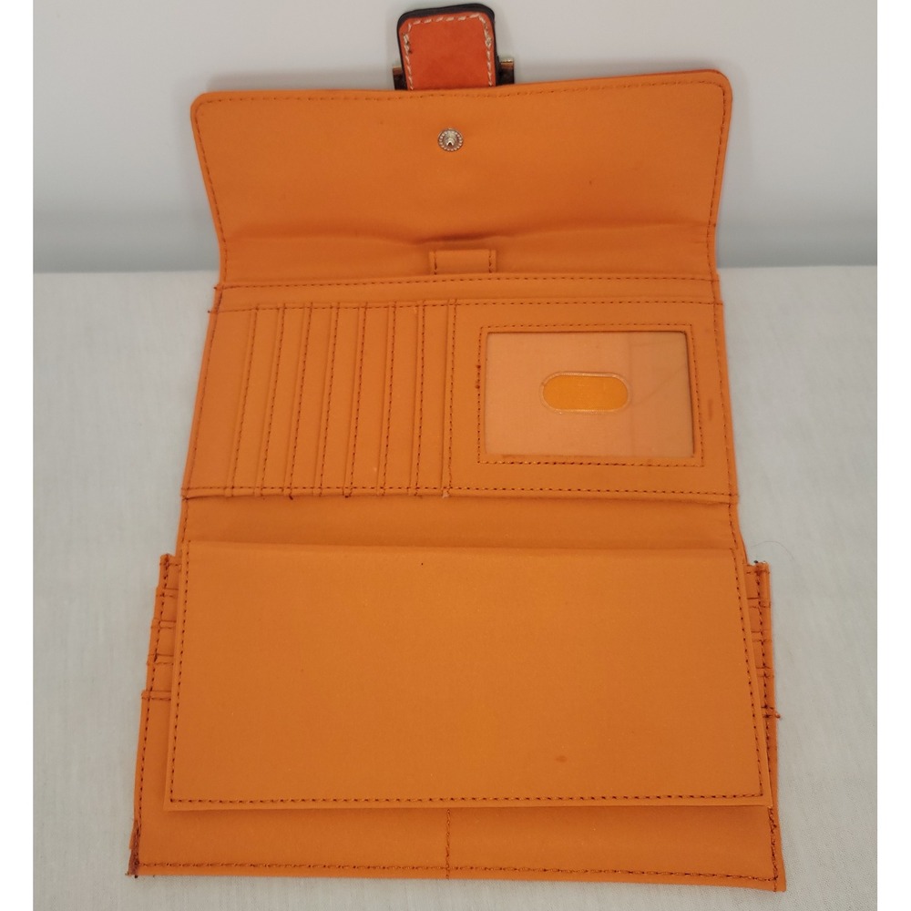 Vintage Y2K Nine West Orange Faux‎ Leather Trifold Wallet - Picture 5 of 6